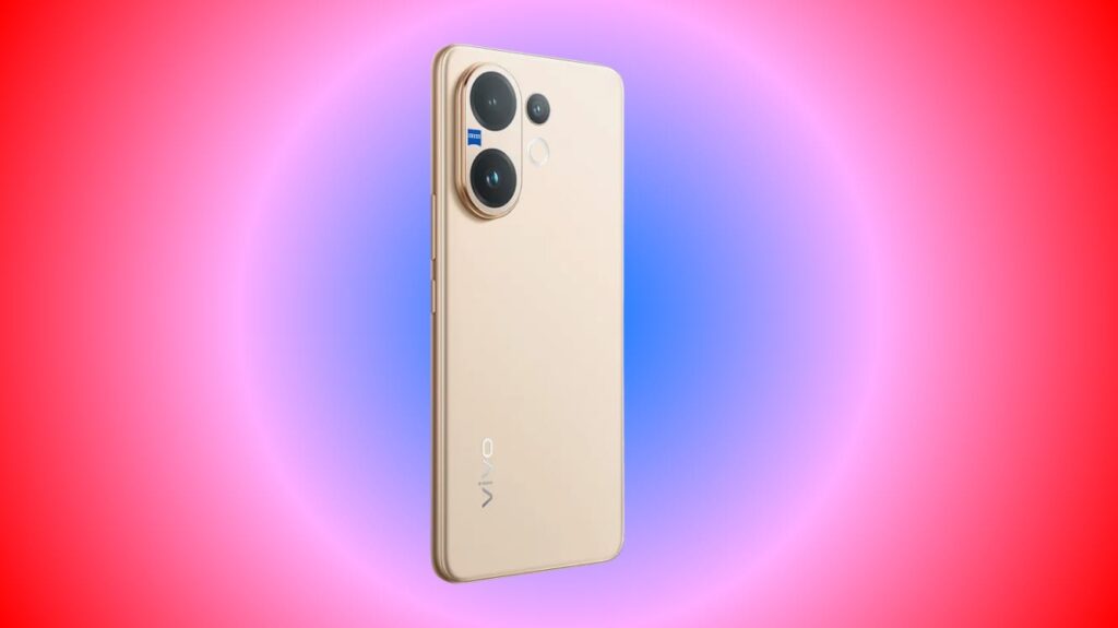 Vivo V60 Pro smartphone showcasing sleek design, triple rear camera, and vibrant AMOLED display.